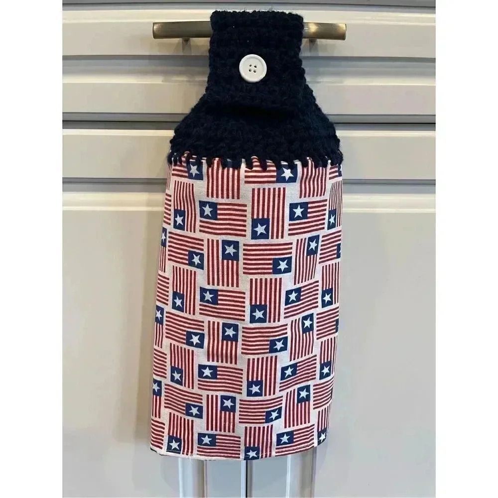 Crochet Top Kitchen Towel- American Flags